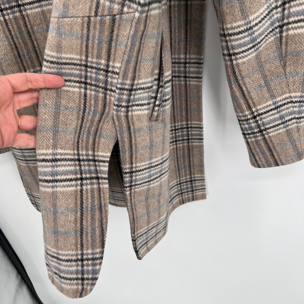Belle & Bloom Ex-Boyfriend Wool Blend Oversized Jacket Oat Plaid Size M Academia - Picture 7 of 10